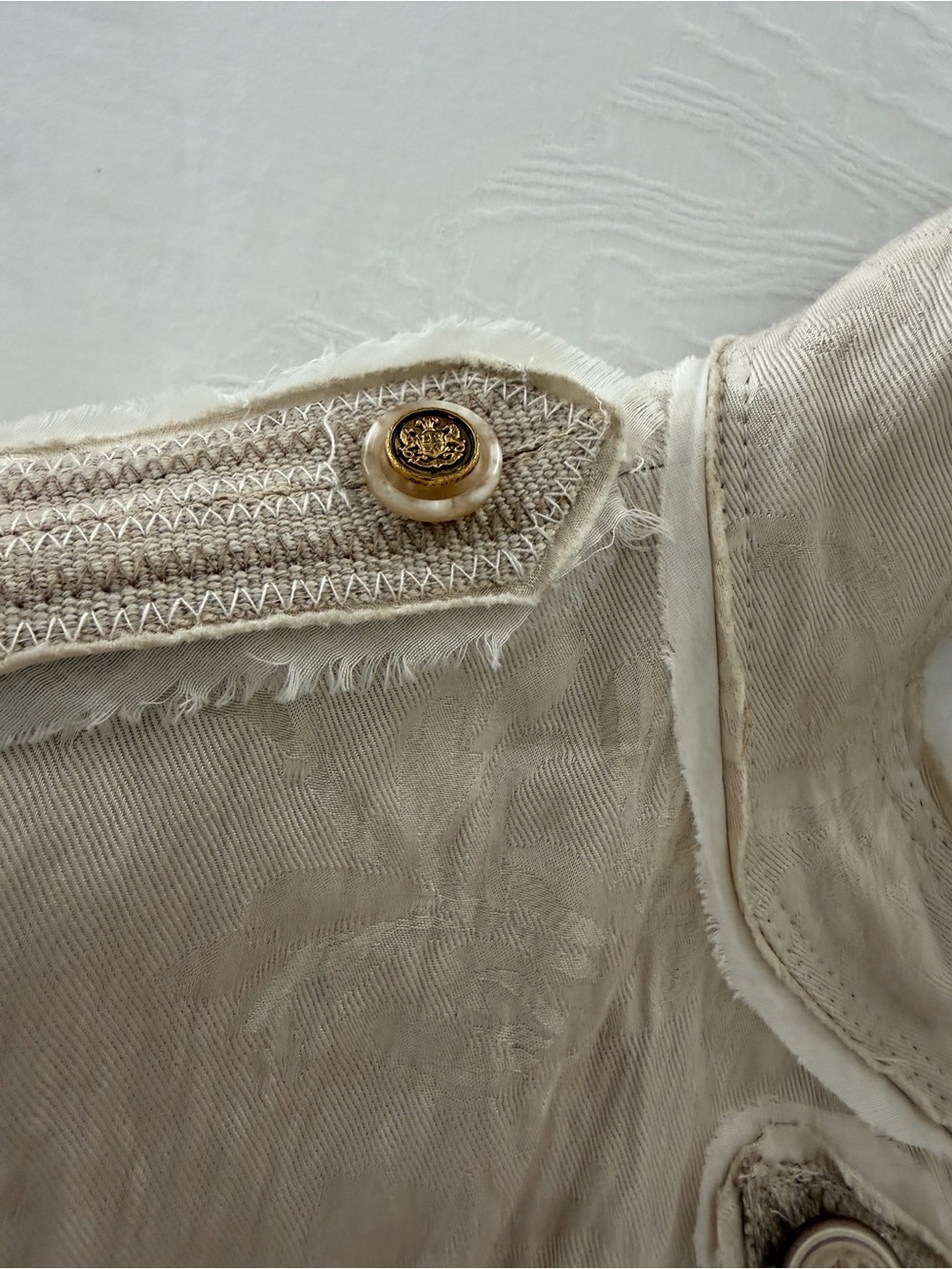 Zara Cream Military-Inspired Cropped Jacket - Picture 7 of 11